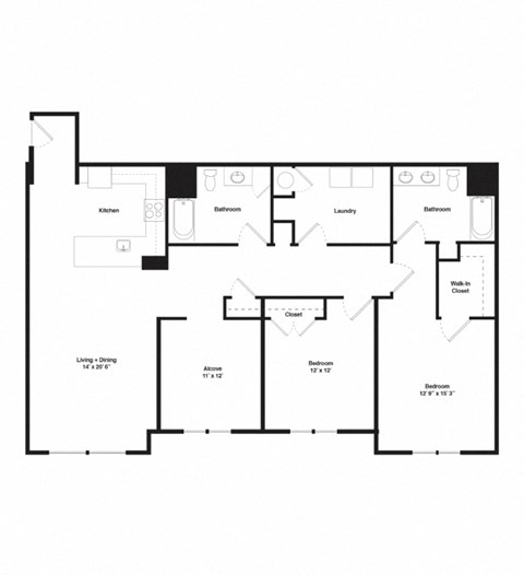 a floor plan of a house with a mix of bedrooms and baths